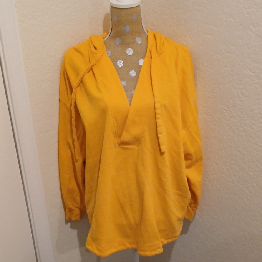 Neon Orange V Neck Sweatshirt